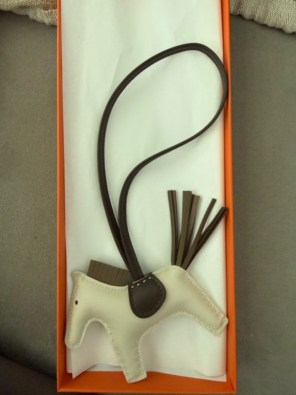 Hermes Rodeo Charm PM craie/chocolate/etoupe - Picture 6 of 10
